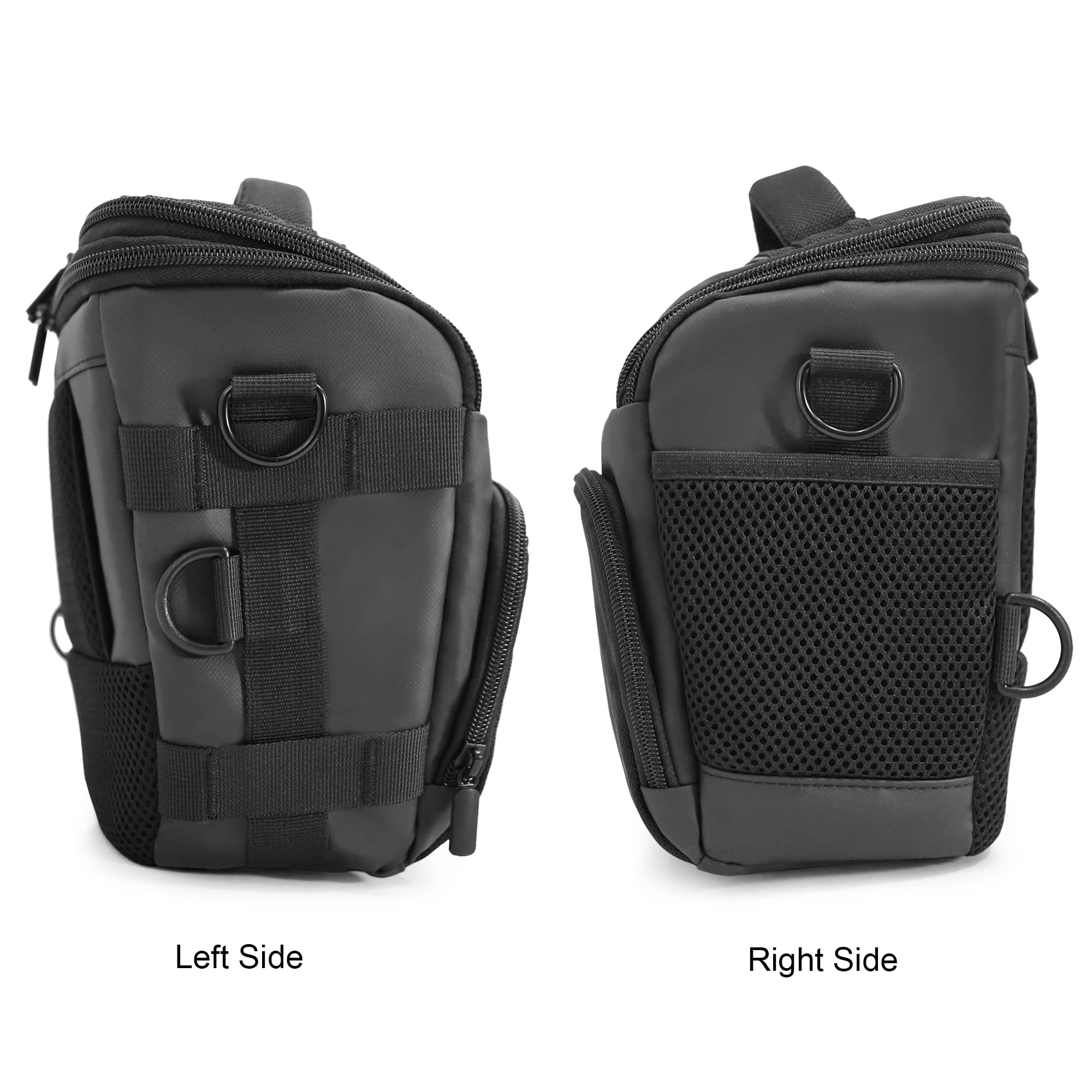 Baxxtar PRO NOVO SLR Borsa fotocamera Colt Nera – cinghia a spalla e cintura in vita – per Canon EOS RP R7 R8 R10 R50 250D 2000D 4000D, Nikon Z50 D5600, Sony Alpha 7 – antipioggia inclusa