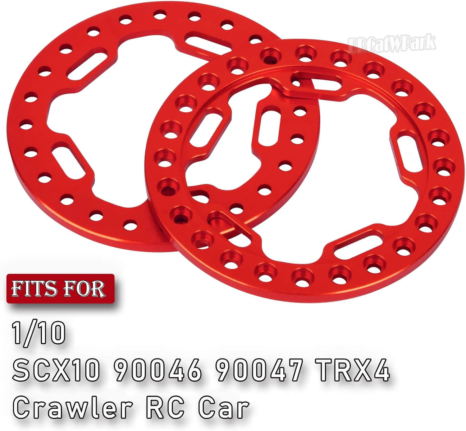 Metal 1.9 Beadlock Wheels Replacement Ring for 1/10 TRX4 SCX10 90046 90047 Crawler RC Car,4Pcs RC 1.9 Beadlock Wheels Replacement Ring,Red