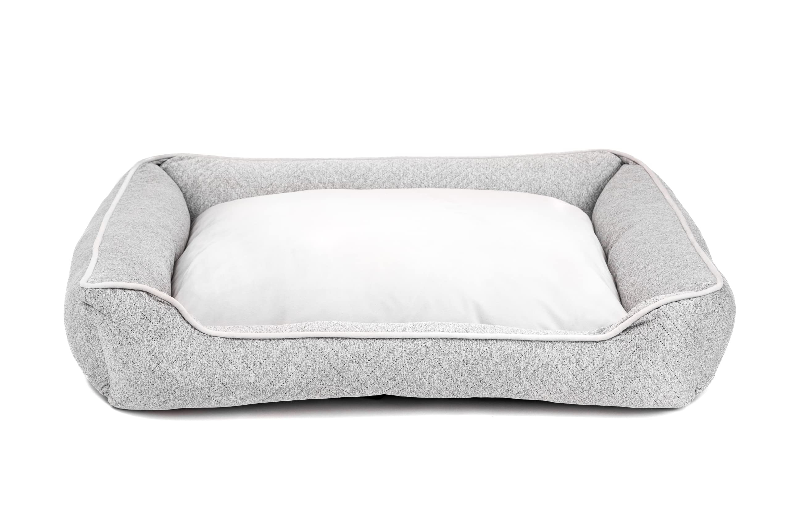 PAWPOURRI Ultra Soft Grey Bolster Pet Bed for Larger Sized Dogs and Cats | Cuddler Bed | PolyFibre Filling | 100% Cotton | Washable Cover (L-XL Size, 38 x 30 in) (B0BH12H9S3) Amazon Price History, Amazon Price Tracker
