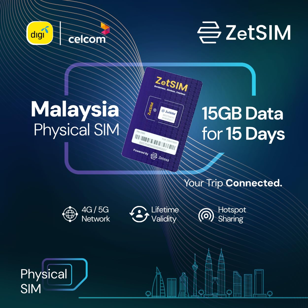 Malaysia Local SIM Card | 7 Days Unlimited Data | 4G/5G High-Speed Data | One SIM for Lifetime | Easy App Top-Up | Hotspot Sharing | No Contract Requried (15GB for 15 Days)-image-9