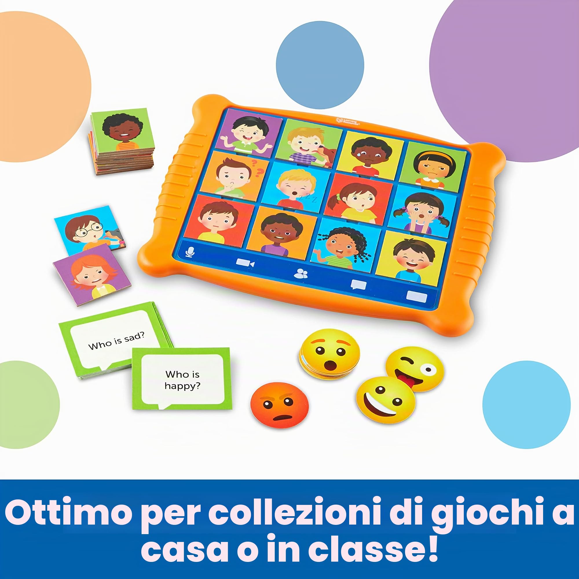 Learning Resources Giochi per l’apprendimento Socio-emotivo Who's Feeling What, Gioco di Comunicazione per Bambini, Imparare Le Emozioni, Sviluppo dei Sentimenti dei Bambini, 49 Pezzi, 3+