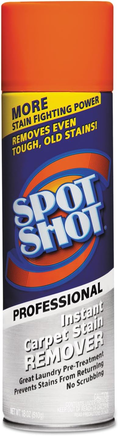 Spot Shot Professional Instant Carpet Stain Remover No-Scrub Aerosol, 18 OZ [12-Pack]