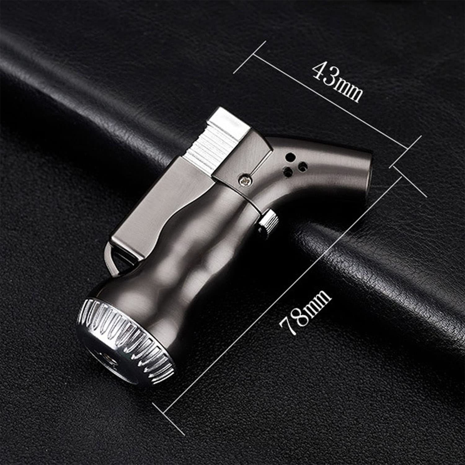 2 PCS Coupe-Vent Briquet Torche Réglable Jet Flamme Rechargeable Butane Mini Gourde Cigarette Outil pour Souder Cuisine BBQ Bougies Camping Cheminée (Noir)