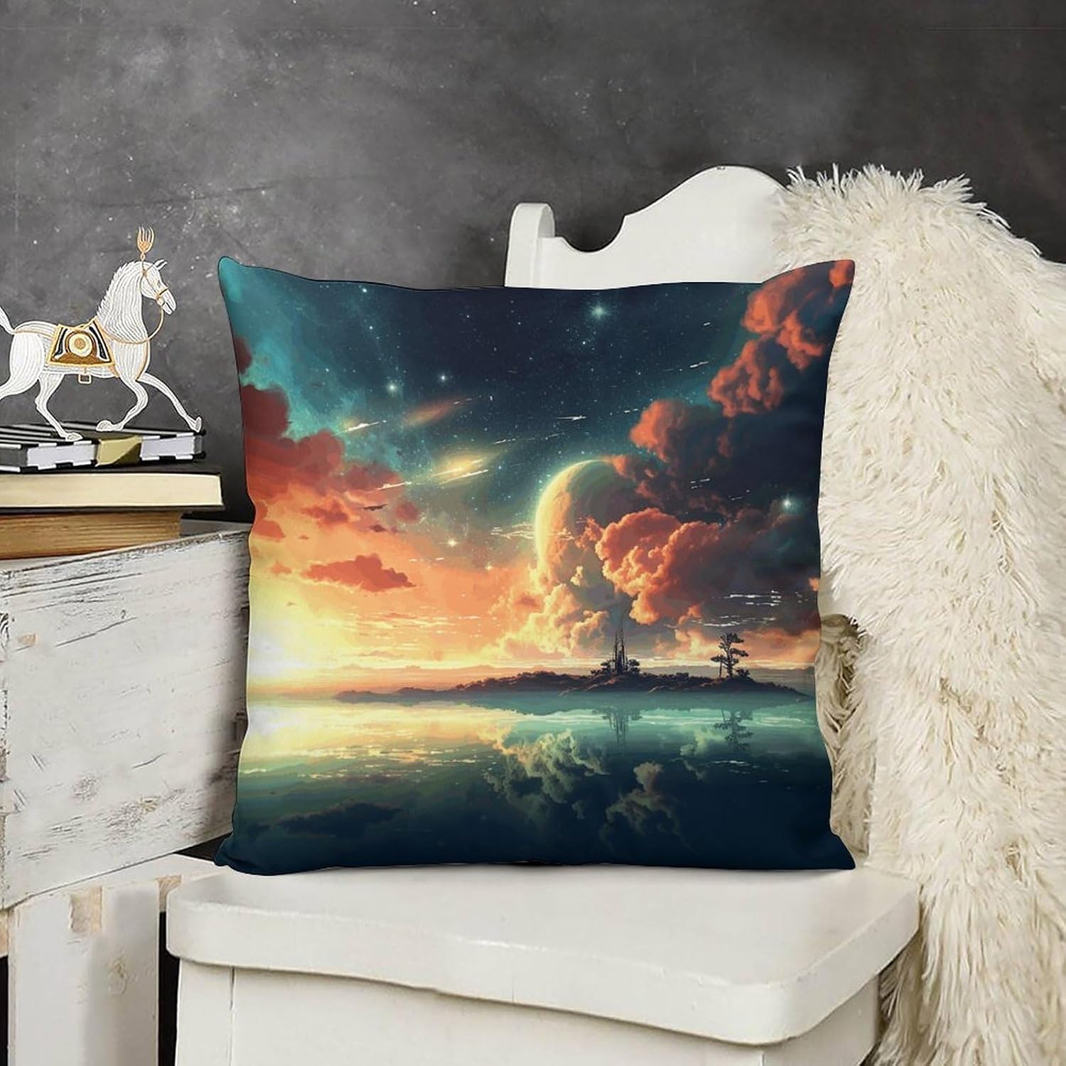 Decorative Throw Pillow Covers 12x12 Anime Body Pillow Pillowcase Square Couch Cushion Case for Sofa Bed Couch Living Room Plush Pillows Protectors