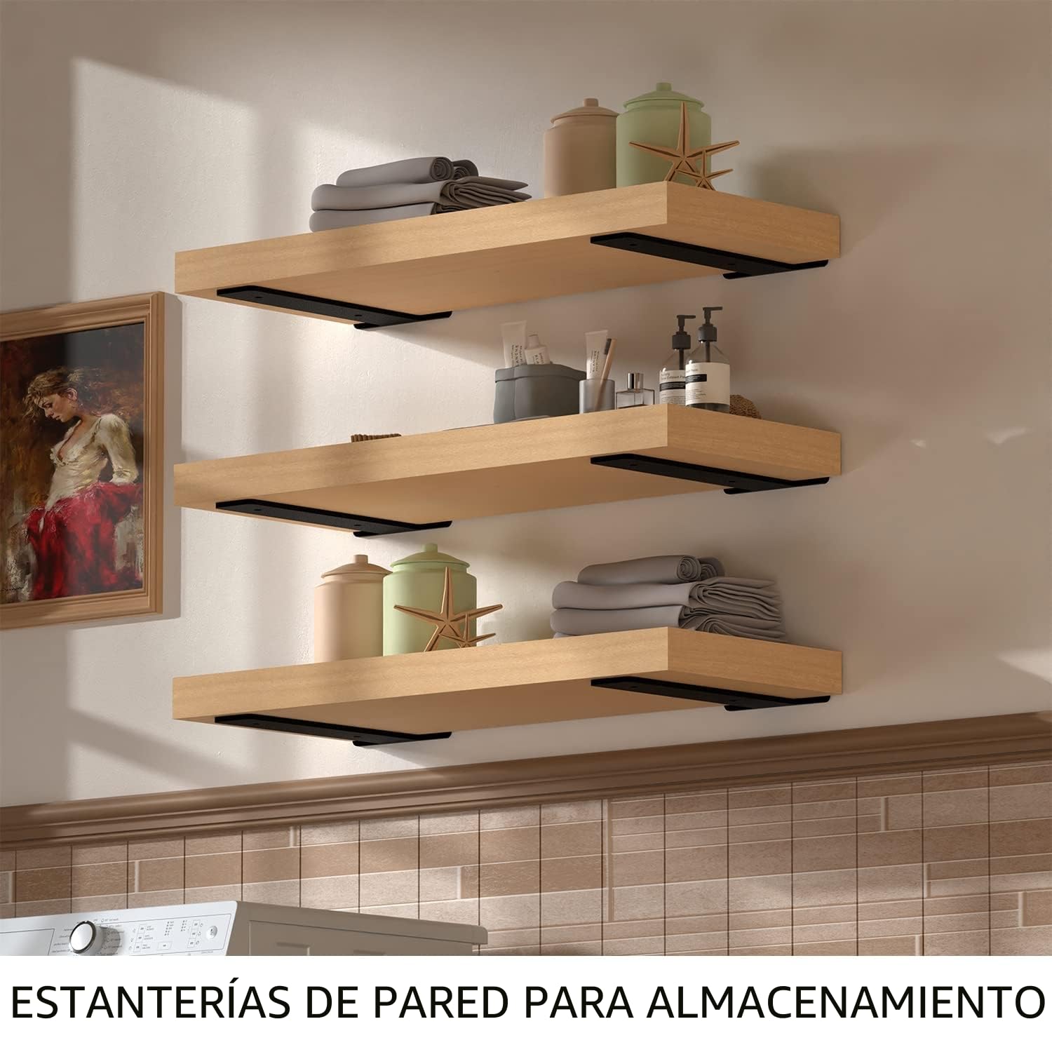 Soporte balda,Escuadras, 6 soportes de estante industriales resistentes de, Escuadras metalicas negro ,L soporte estanteria pared(5mm de grosor),15cm