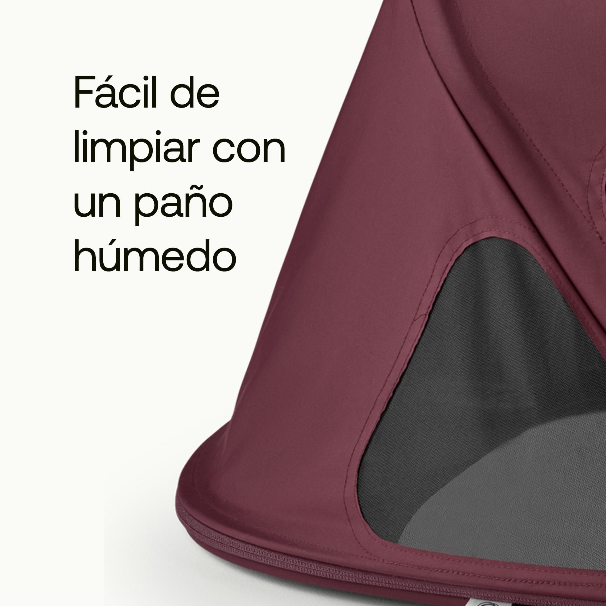 Bugaboo Breezy - Toldo solar con paneles de ventilación y mosquitera integrada, compatible con cochecitos Fox, Kangaroo, Cameleon 3 y Lynx, tela UPF 50+ y protección repelente al agua, cereza oscura