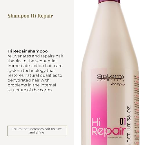 Miniatura 2 de SALERM - Champú reparador - Champú Hi Repair - 33.8 fl oz - Hidratación profunda para cabello dañado - Repara y rejuvenece - Cabello más brillante y