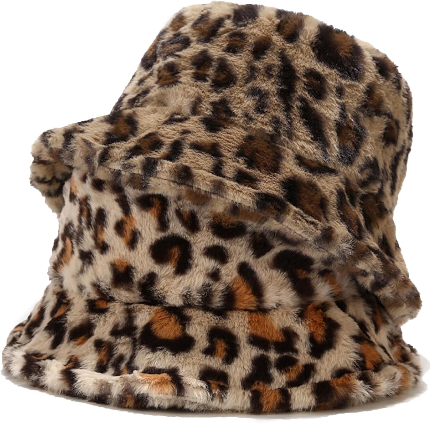 Winter Fluffy Fuzzy Bucket Hat Plush Furry Faux Fur Fisherman Hats Warm Hat for Women - Image 3