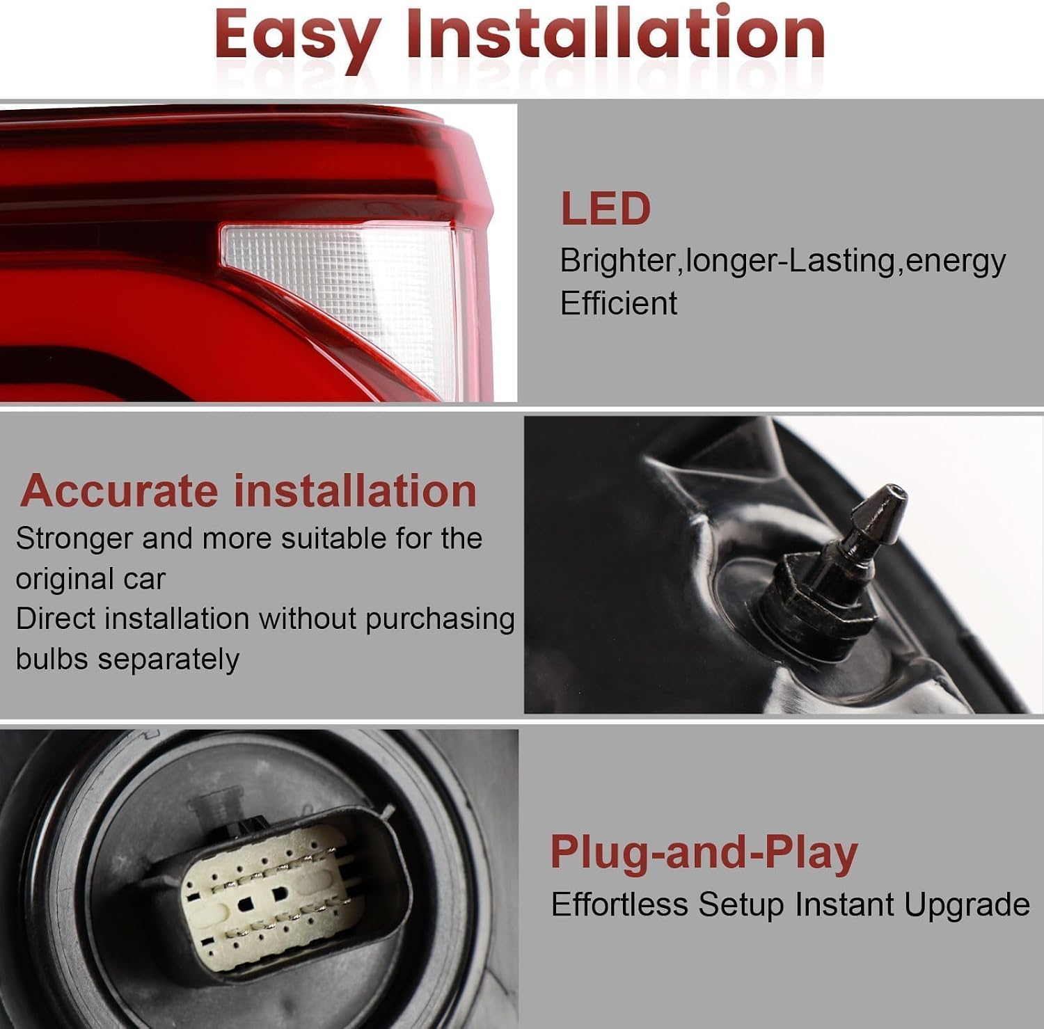 LED Tail lights W/Blind Spot Assembly Compatible with 2024 2025 Ford F150 W/O Onboard Scales OE Style Rear Light Taillights Replacement for FO2818161 RL3Z13405C