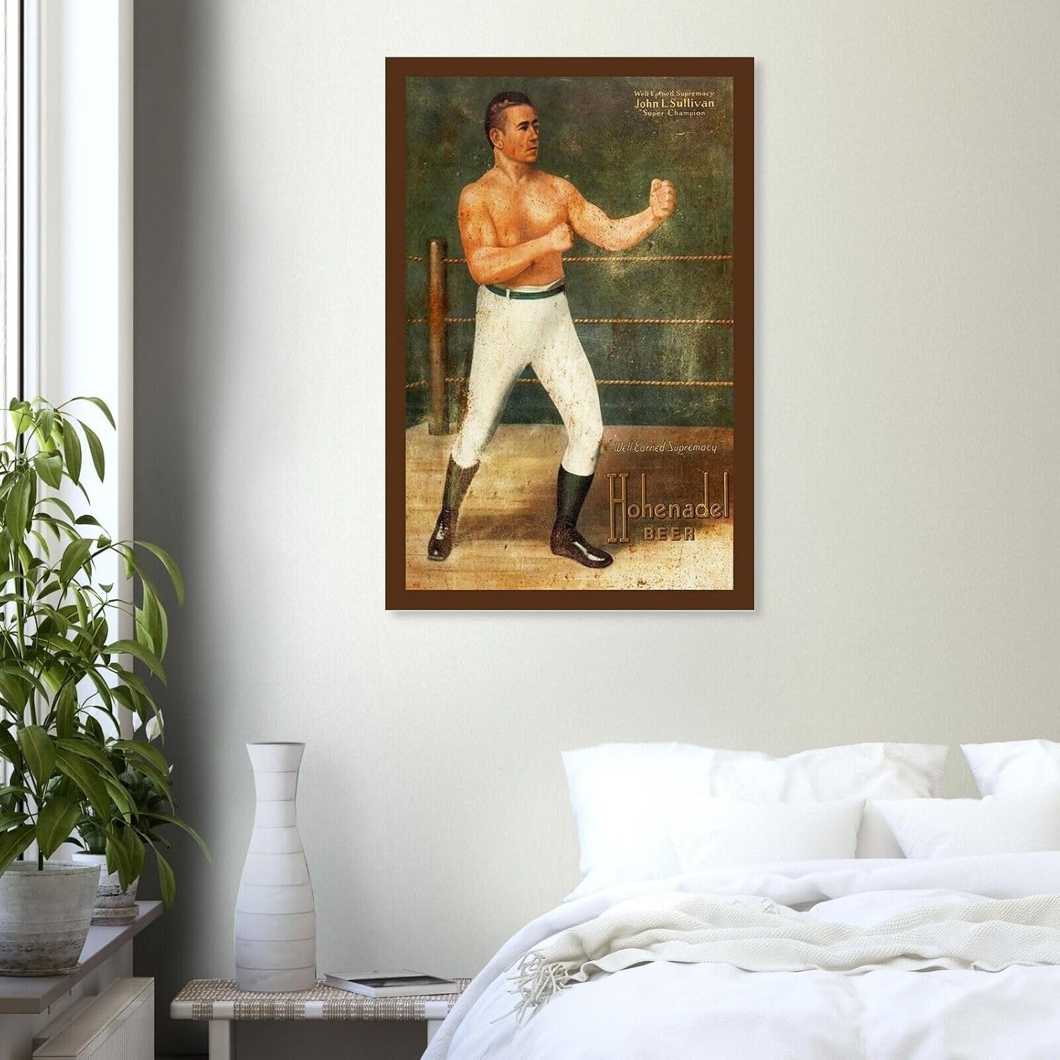 Hohenadel Beer - John L Sullivan - World Boxing Champion - Vintage Advertising-8 x 12 Inches
