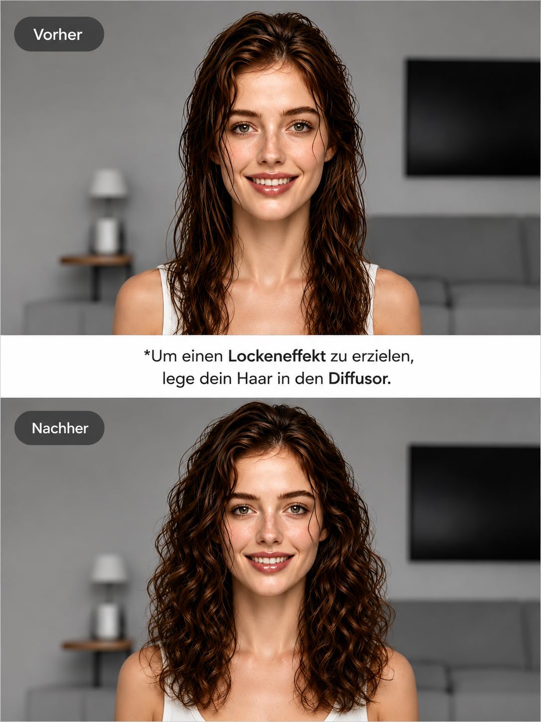 Diffusor Aufsatz Föhn, Diffuser Föhn, Universal Haar Diffusor Anpassungsfähig für Trockner mit Düse D = 3,8-6,1 cm für lockiges oder welliges Haar Styling Maximales Volumen ohne Frizz, Schwarz