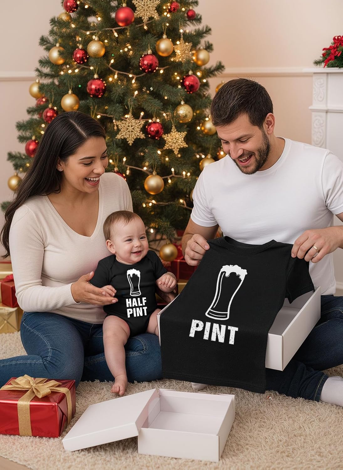 Tstars Pint & Half Matching Shirts - Funny Father and Baby Outfit - Gift for New Dads - Fathers Day Shirt Bodysuit - Image 2
