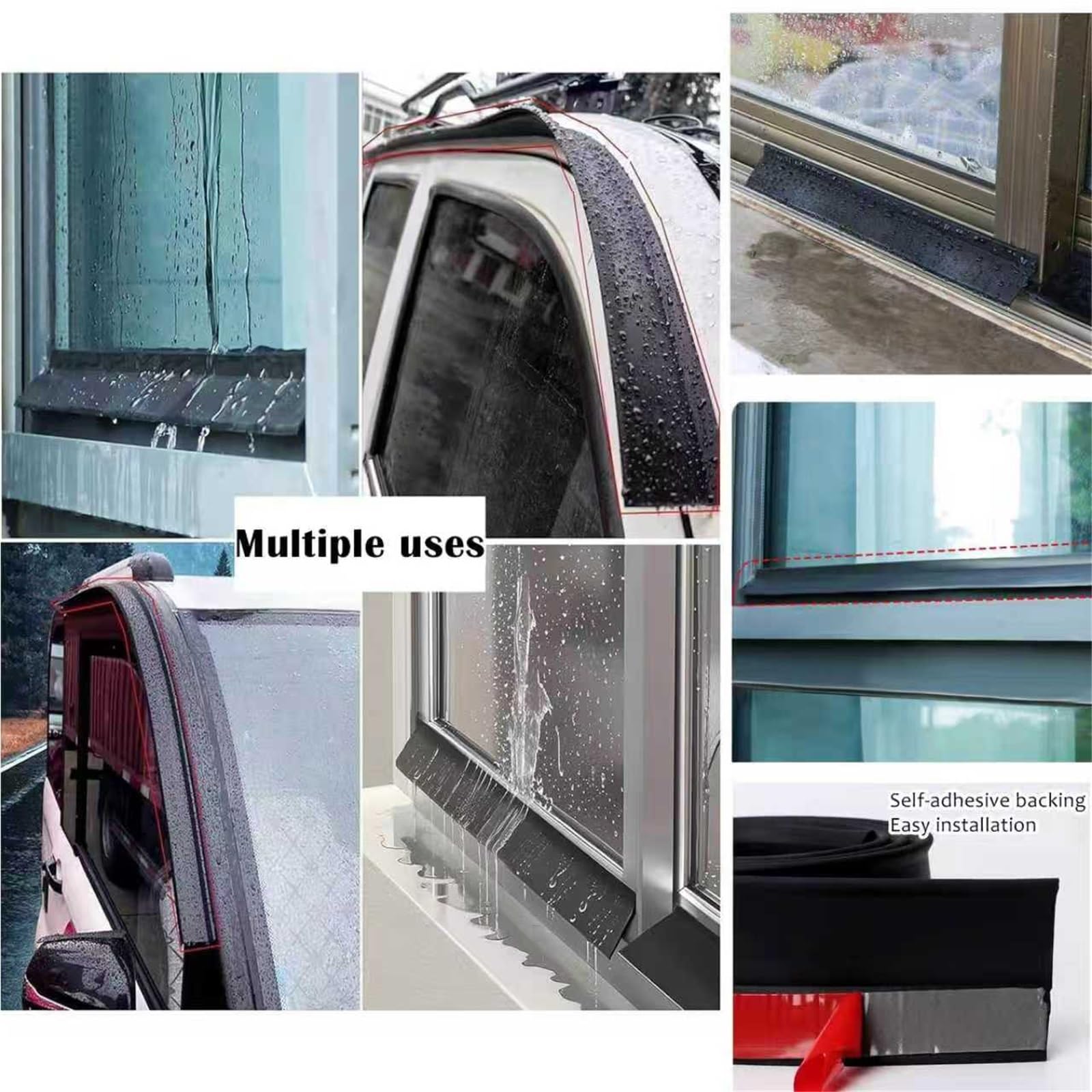 Generico Strisce autoadesive Impermeabili per Porte e finestre – Protezioni antigoccia Resistenti alle intemperie per prevenire perdite e Proteggere da Pioggia, Neve e spifferi, LW 30M x 4.5CM