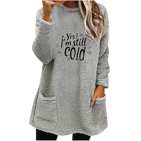 Yes Im Always Freezing Sherpa Womens Fuzzy Fleece Pullover Sherpa Sweatshirt Long Sleeve Sweater Yes Im Still Cold