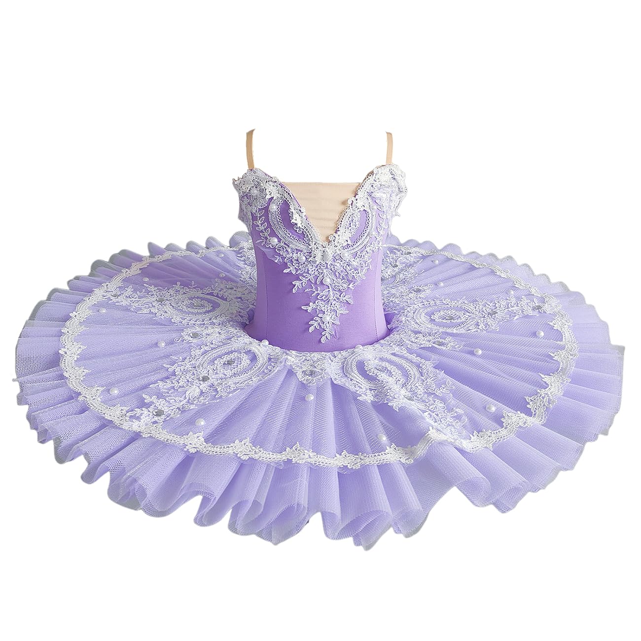 Mädchen Professionelles Spitze Pfannkuchen-Tutu-Ballettkleid Kinder Schwanensee Ballerina Tanzwettbewerb Kostüm