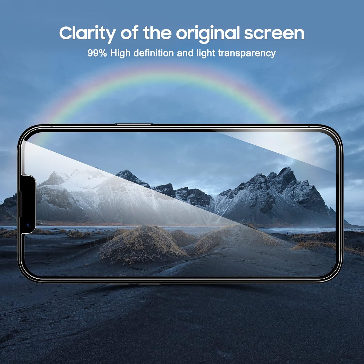 [2 Pack] Unique Me Compatible with iPhone 13 Pro Max 6.7 inch Privacy Screen Protector Tempered Glass Anti Spy [Easy Installation Frame] HD Clear [Anti-Scratch]-Black