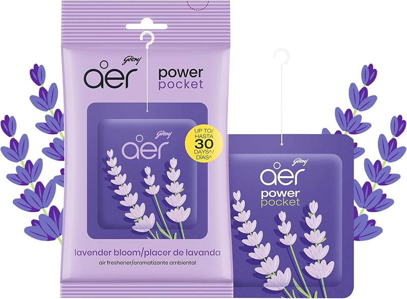 Godrej Aer Power Pocket Bathroom Fragrance -Lavender Bloom 10g