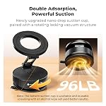 K&F CONCEPT Magnetic Phone Holder for Car, 360° Rotatable, Foldable & Adjustable Magnetic Car Mount, Vacuum Magnetic Phone Holder Compatible with iPhone 17 Pro MAX 16/15/14/13/12 & Android Phone