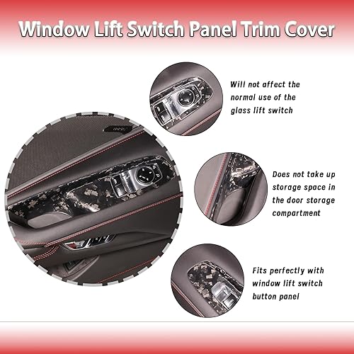 Miniatura 9 de Sekhyna Cubierta del panel de interruptor de elevación de ventana compatible con Chevrolet Corvette C8 Coupe Stingray 2020 2021 2022 2023 ABS 2