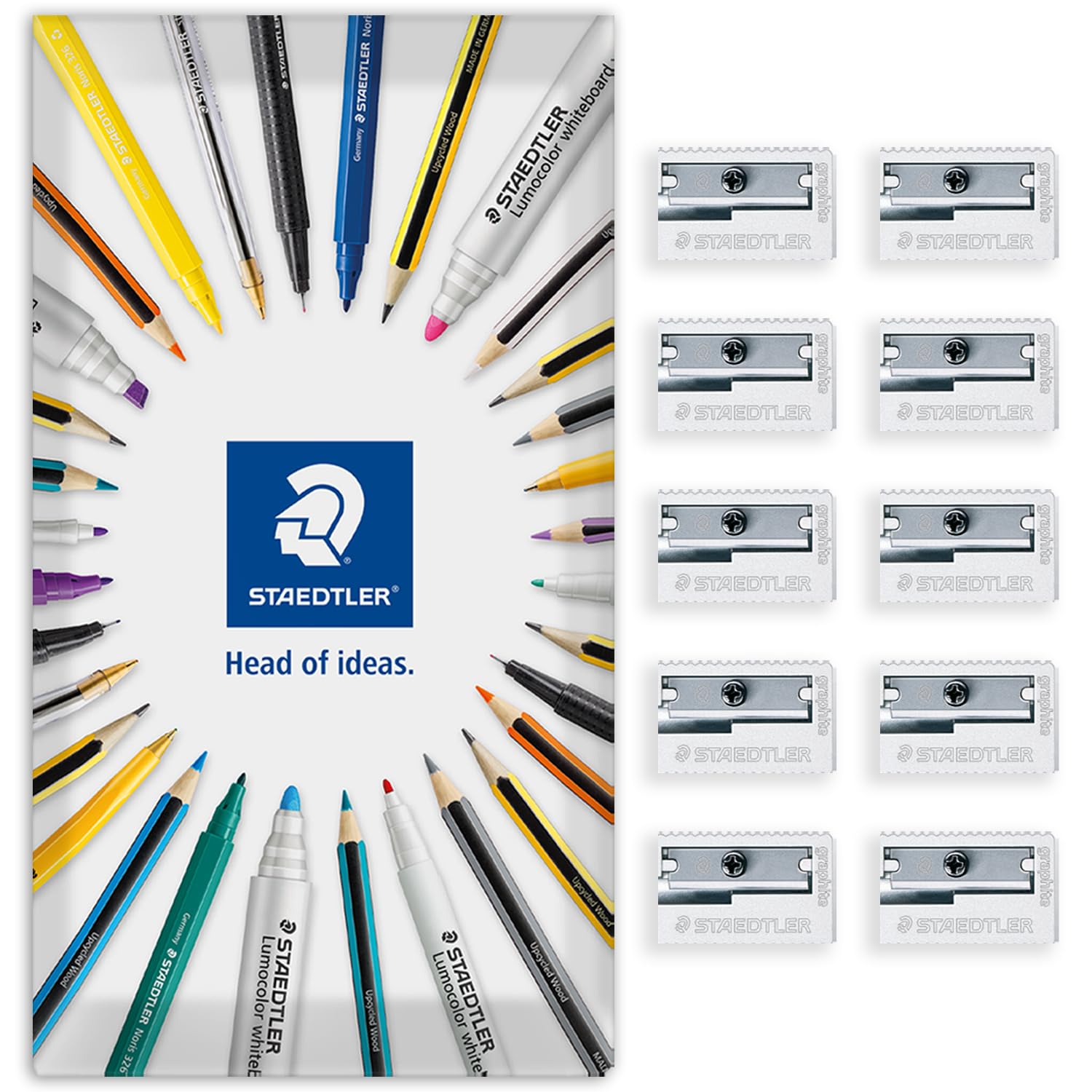 STAEDTLER 510 10 : Lot de 10 taille-crayons en métal durables