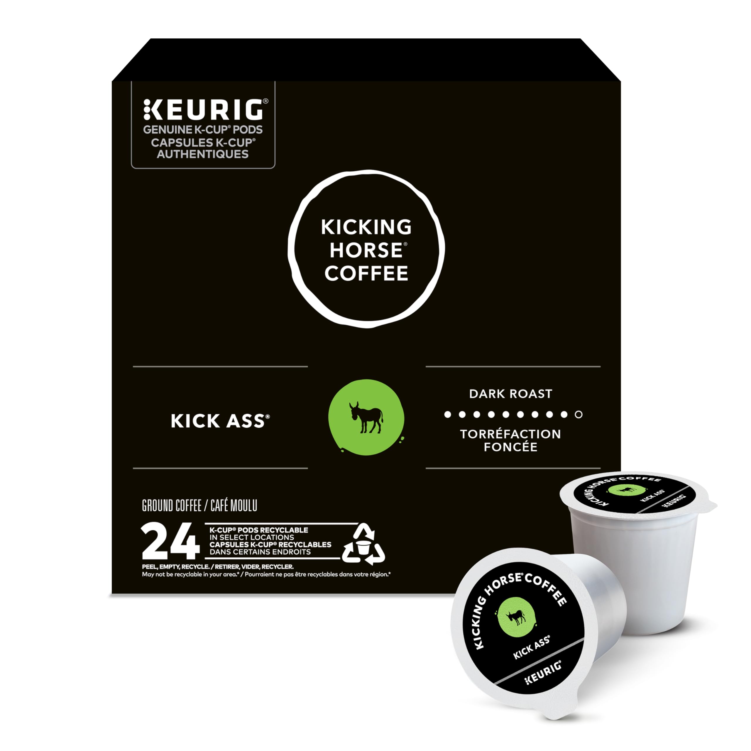 Kicking Horse Kick Ass, Dark Roast, K-Cup Coffee Pods, 24 Count