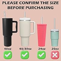 Vista 3 de 6 popotes rectos reutilizables de acero inoxidable de 12 pulgadas, con 6 puntas flexibles de silicona y 2 cepillos de limpieza, para vaso Stanley