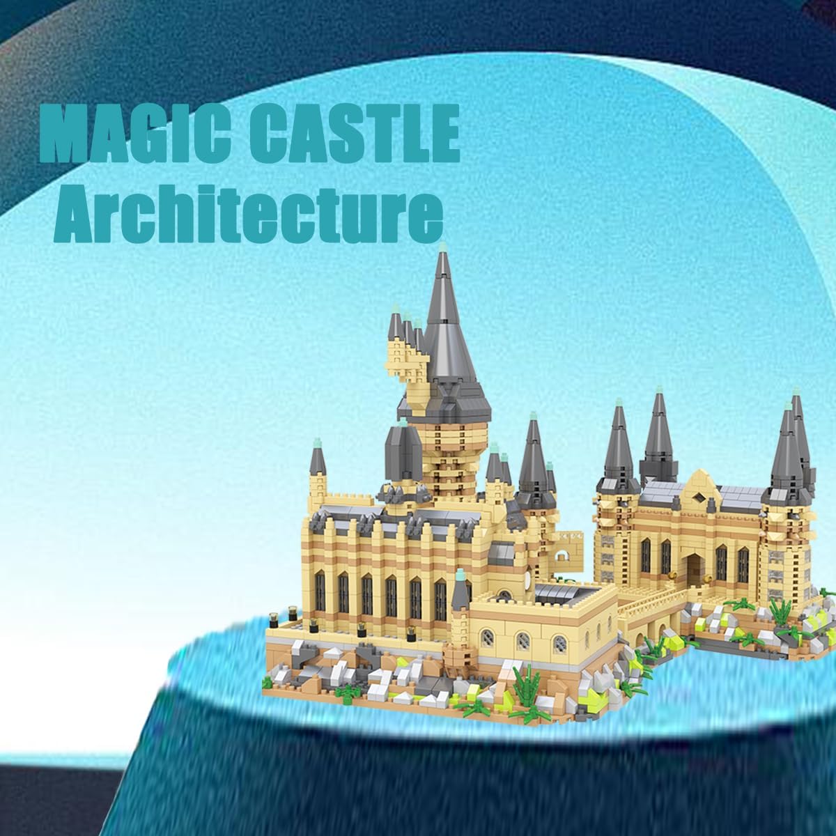 BDYDT Architecture Harry Castle Micro Building Blocks Set (2929 Pieces) - Architectural Model Toys Gifts for Kid and Adult