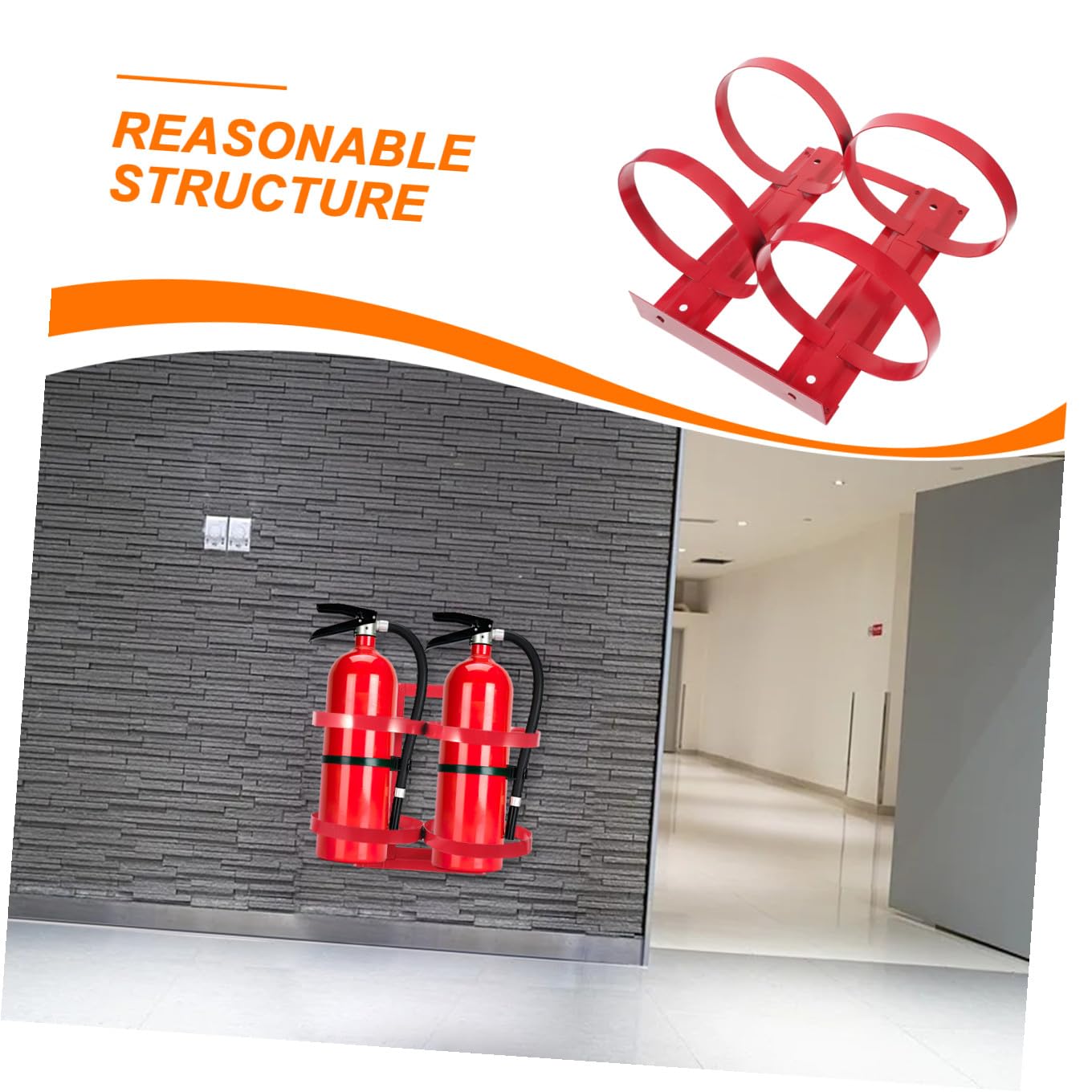 Supporto Accesso Immediato per Estintore 5kg in Ferro Rosso di Montaggio Robusto per Sicurezza Antincendio in Casa e Ufficio