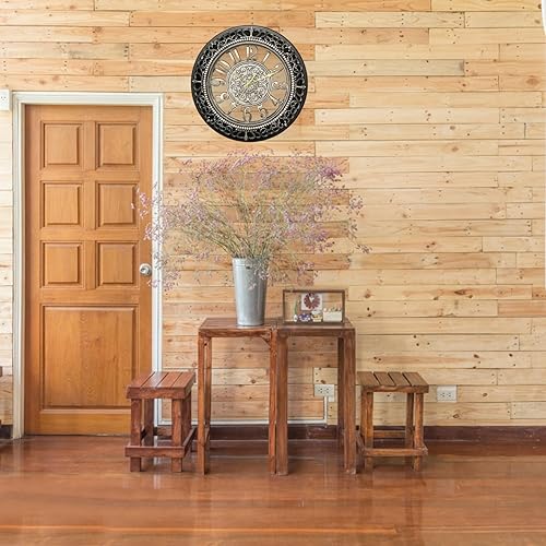 Miniatura 6 de ANDSTAR Reloj de pared de 14 pulgadas, estilo retro, estilo casa de campo, fácil de leer, reloj de pared silencioso, antiguo, grande, retro,