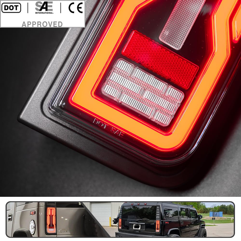 Amazon | Mingrui Test 2個 LEDテールライトアセンブリ ハマー H2 SUV