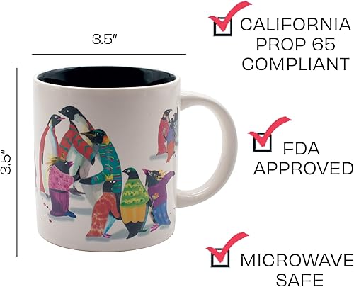 Miniatura 3 de The Unemployed Philosophers Guild Taza transformadora de color con diseño de pingüinos, para fiesta de pingüinos, añade café y los pingüinos