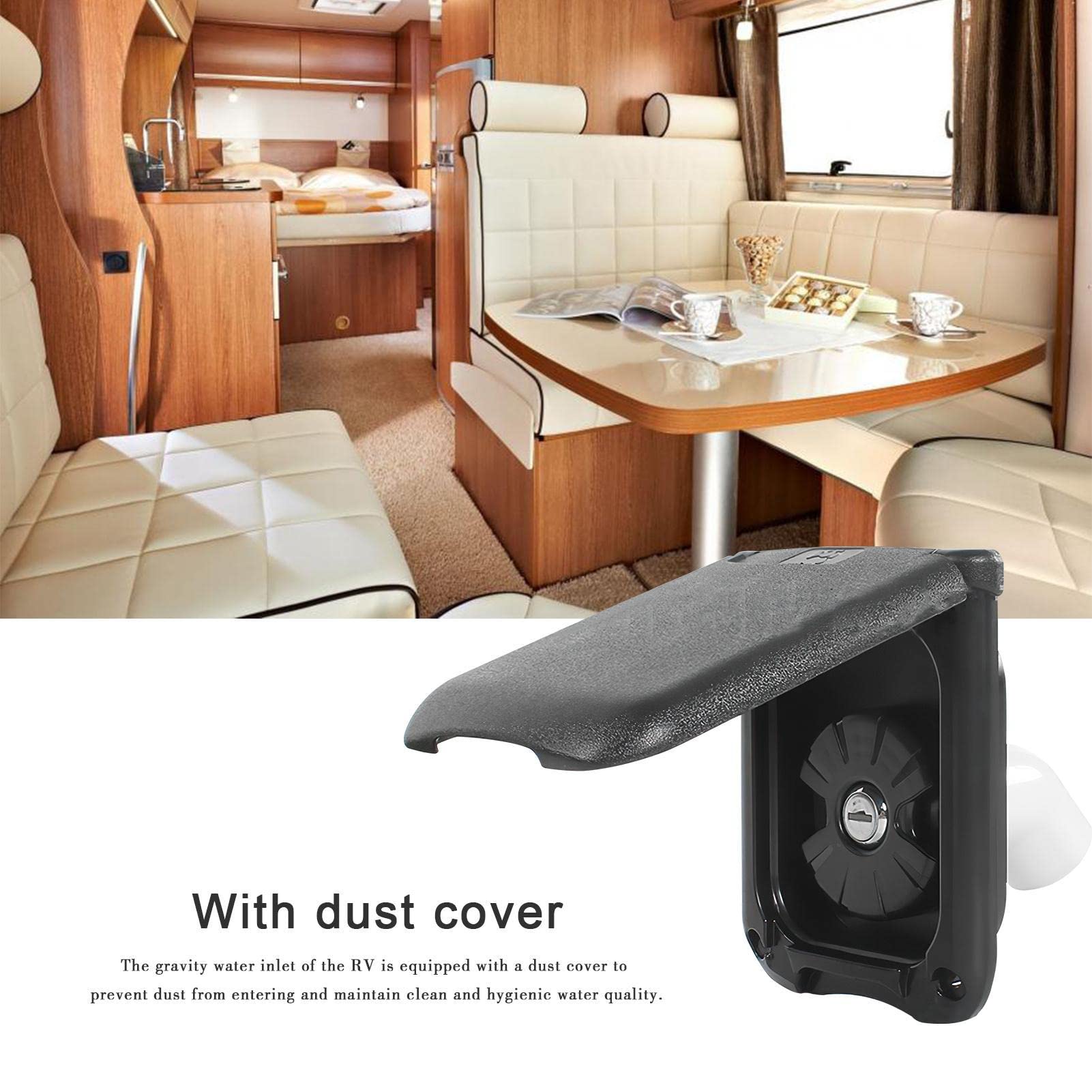 HEYCE Agua la Ciudad para RV | CubierEntrada Agua para vehículos recreativos con Tapa Gravedad magnética Cuadrada | Piezas Repuesto para Sello Superior Camper, Cubierta