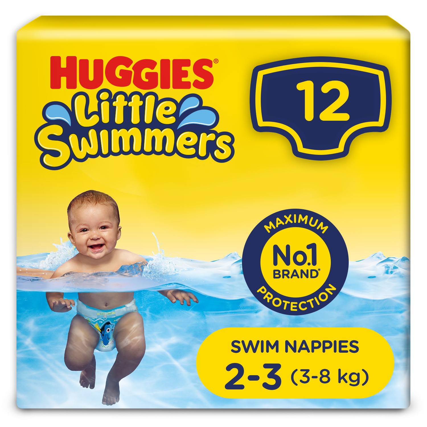 Little Swimmers Nappies Size 2-3, 12 Count (Pack of 1) Disney
