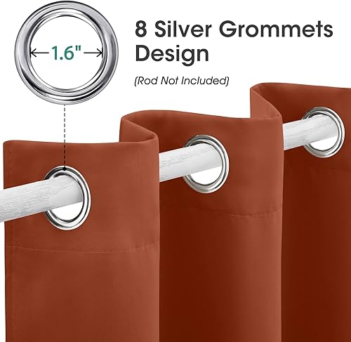 Miniatura 105 de HOMEIDEAS Cortinas de puerta para privacidad de puerta, cortina opaca para puerta de armario para dormitorio, cortinas con aislamiento con lazo