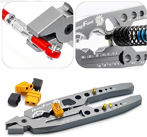 Miniatura 4 de Hobby Fans Alicates de amortiguador de metal, abrazadera de bola de varilla y llave de rótula, juego combinado de herramientas RC multifunción para