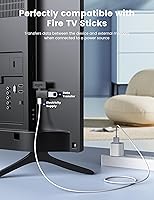 Vista 2 de MOGOOD Adaptador de cable OTG para Fire TV Stick 4K, memoria añadida a Fire TV Stick en ángulo izquierdo y recto Micro USB a USB OTG adaptador