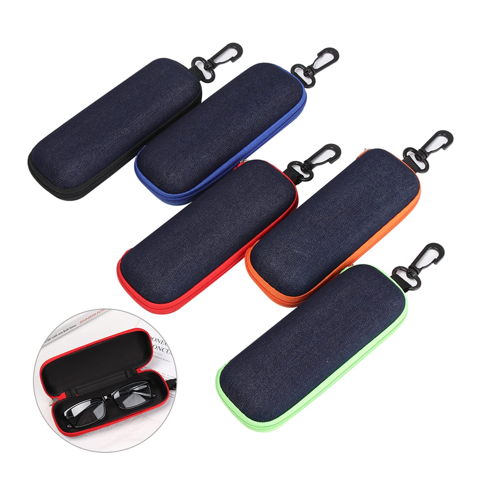 1 szt. przenośne etui na okulary pokrowiec na okulary przeciwsłoneczne twarde etui dla kobiet mężczyzn pudełko na okulary ze smyczą zamek błyskawiczny etui ochronne pudełka