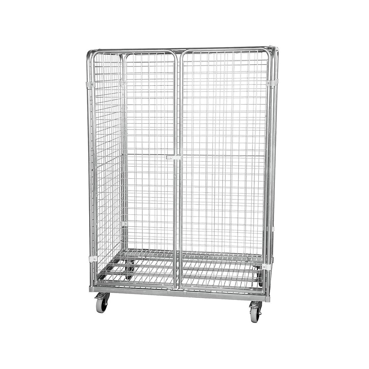 Roll-conteneur en Acier, L x l 1200 x 800 mm, 3 Faces, Avec paroi arrière -