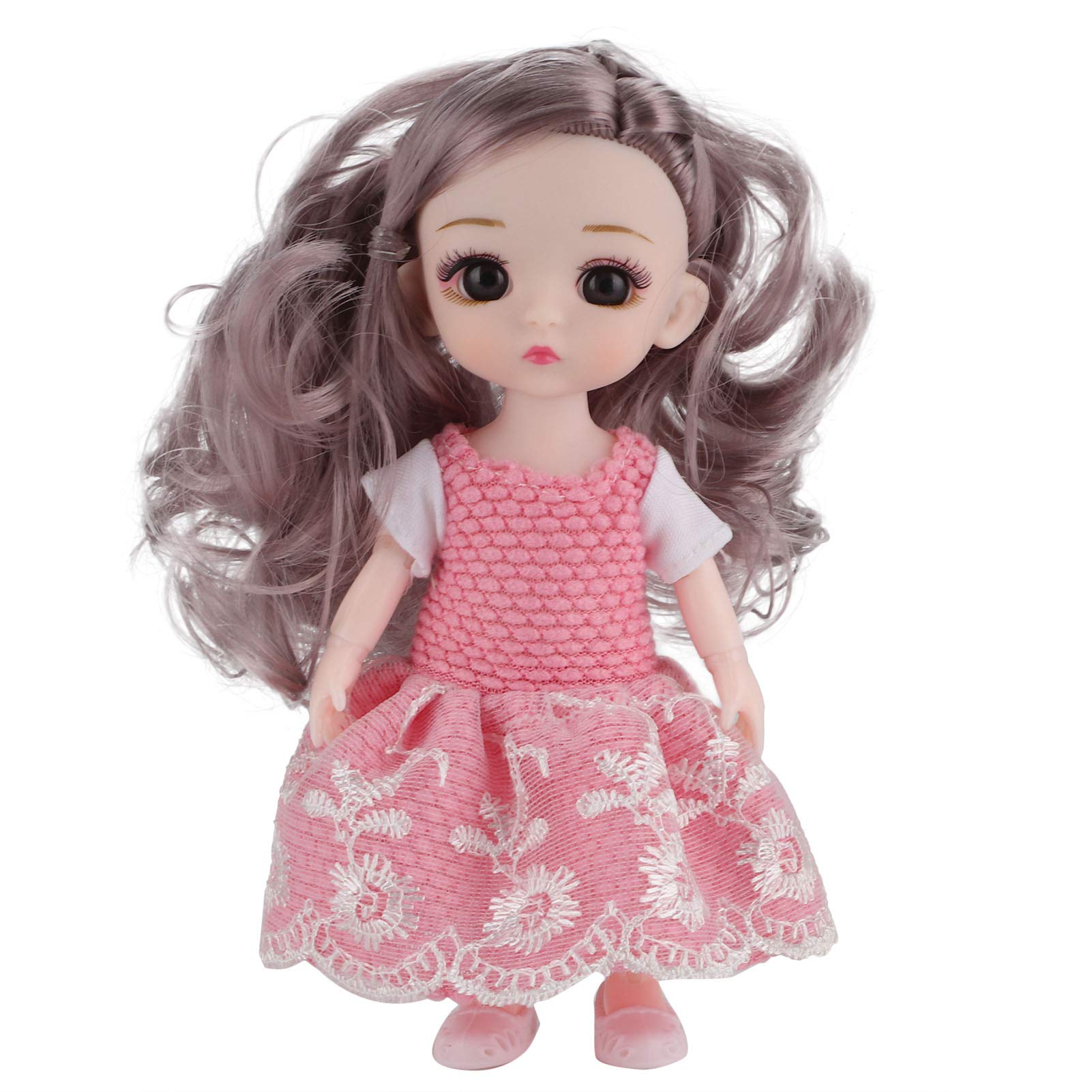 Movable Joint Doll, Dress Up Doll Long Service Life Charming Plastic Mini Doll Beautiful Doll Toy for Gift