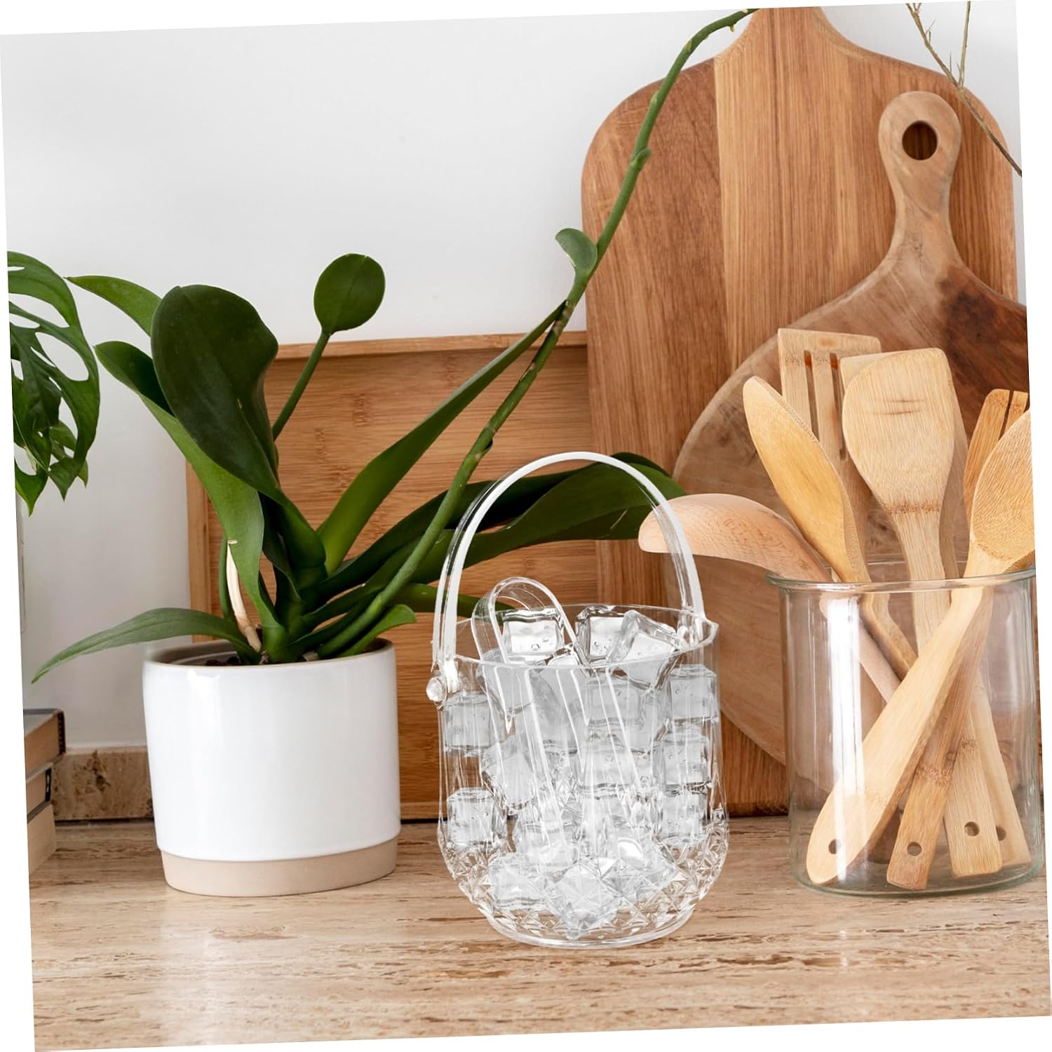 Acrylic Ice Bucket with Tong Ice Container for Parties Ktv Bars Stylish and for Drinks Beer and