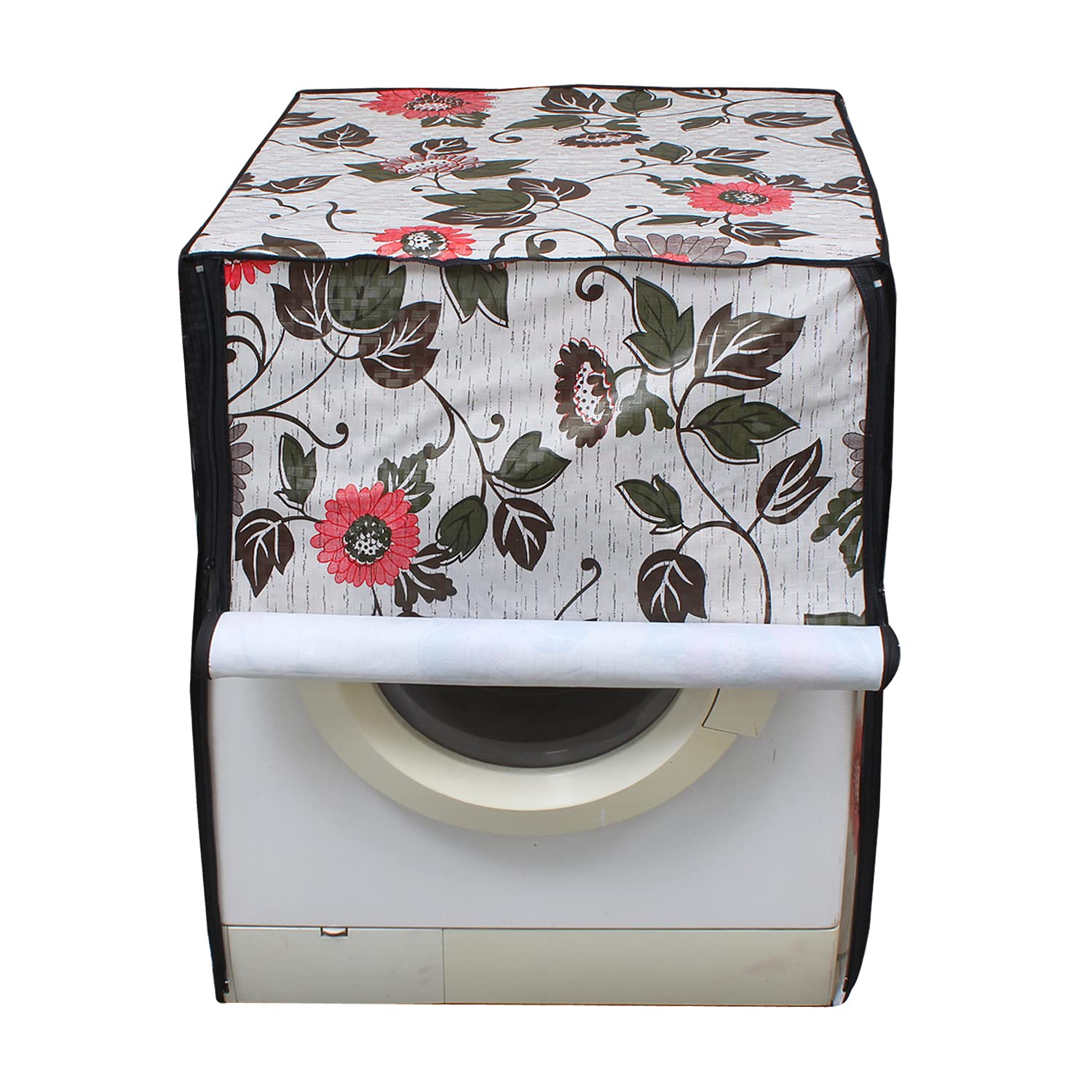 Lithara PVC Front Load Fully Automatic Washing Machine Cover For 6 kg, 6.2 Kg, 6.5 Kg, 7 Kg | Size : 58.4 x 58.4 x 88.9 Cm | (Multicolor Design21)-picture-28