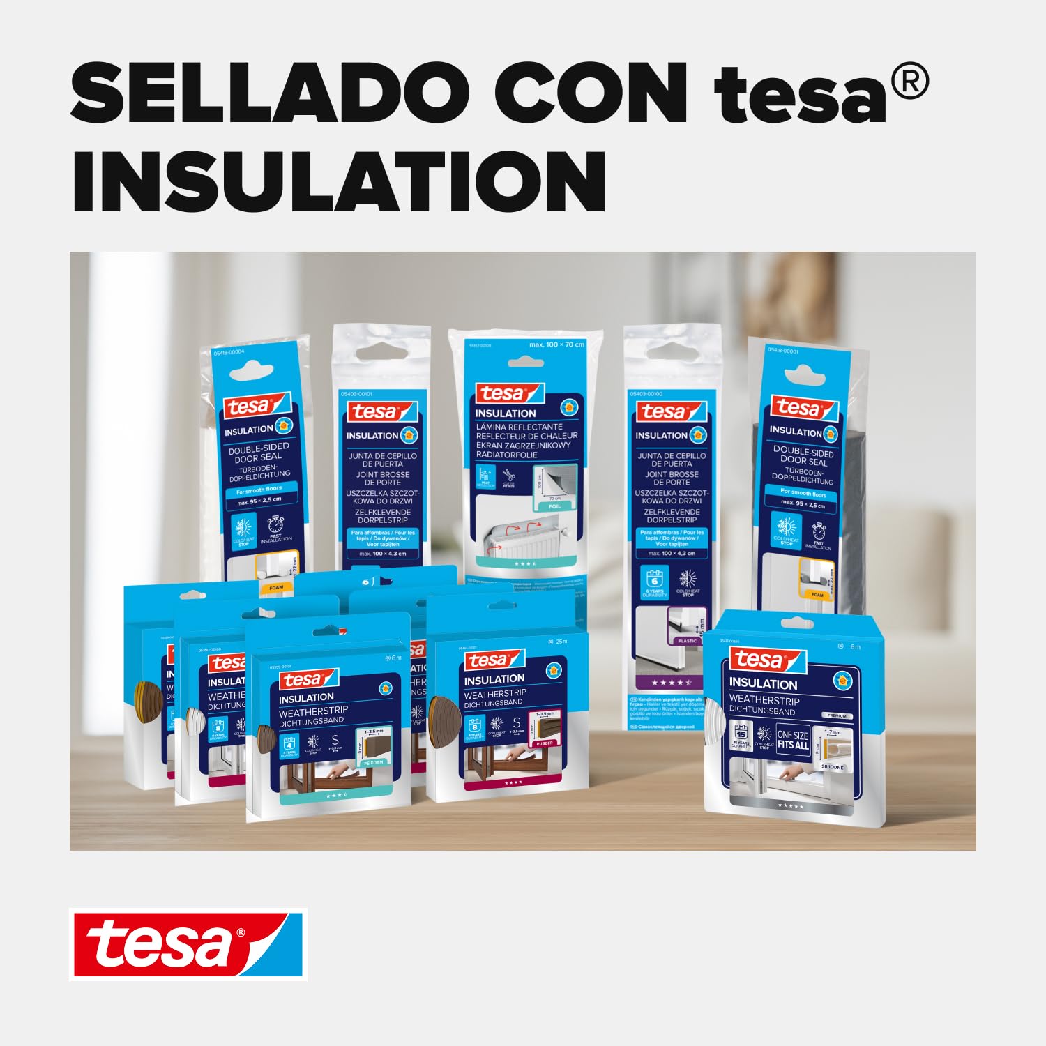Tesa 05405-00100-00 - Riel de Sellado de Puertas, Moll para Suelos Irregulares, Blanco, 100 x 7 cm