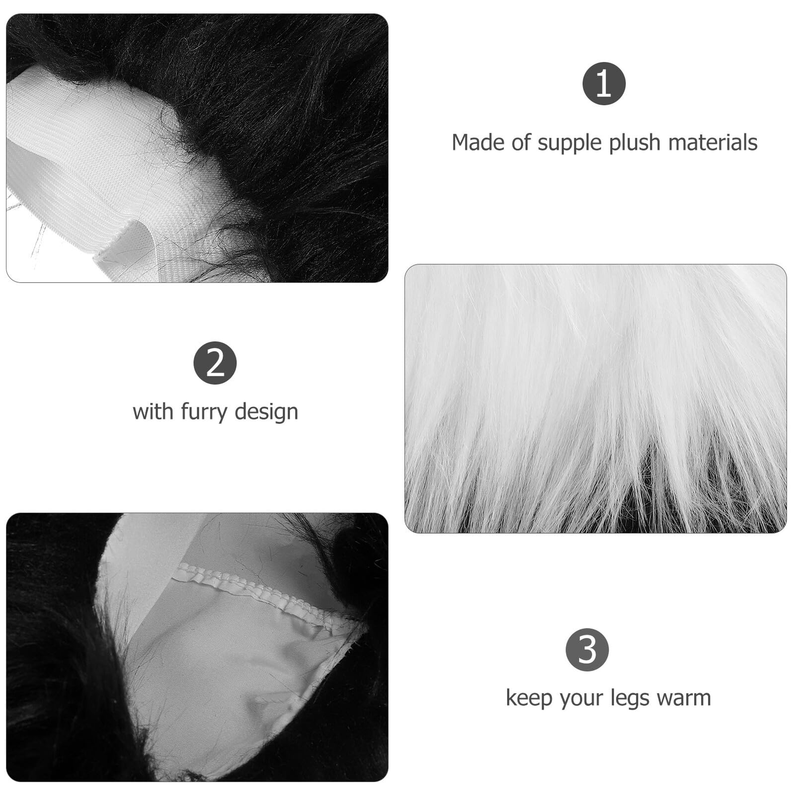 FOMIYES Calentadores de Piernas de Felpa Cálidos y Largos para Mujer, Diseño Peludo, Moda Invierno