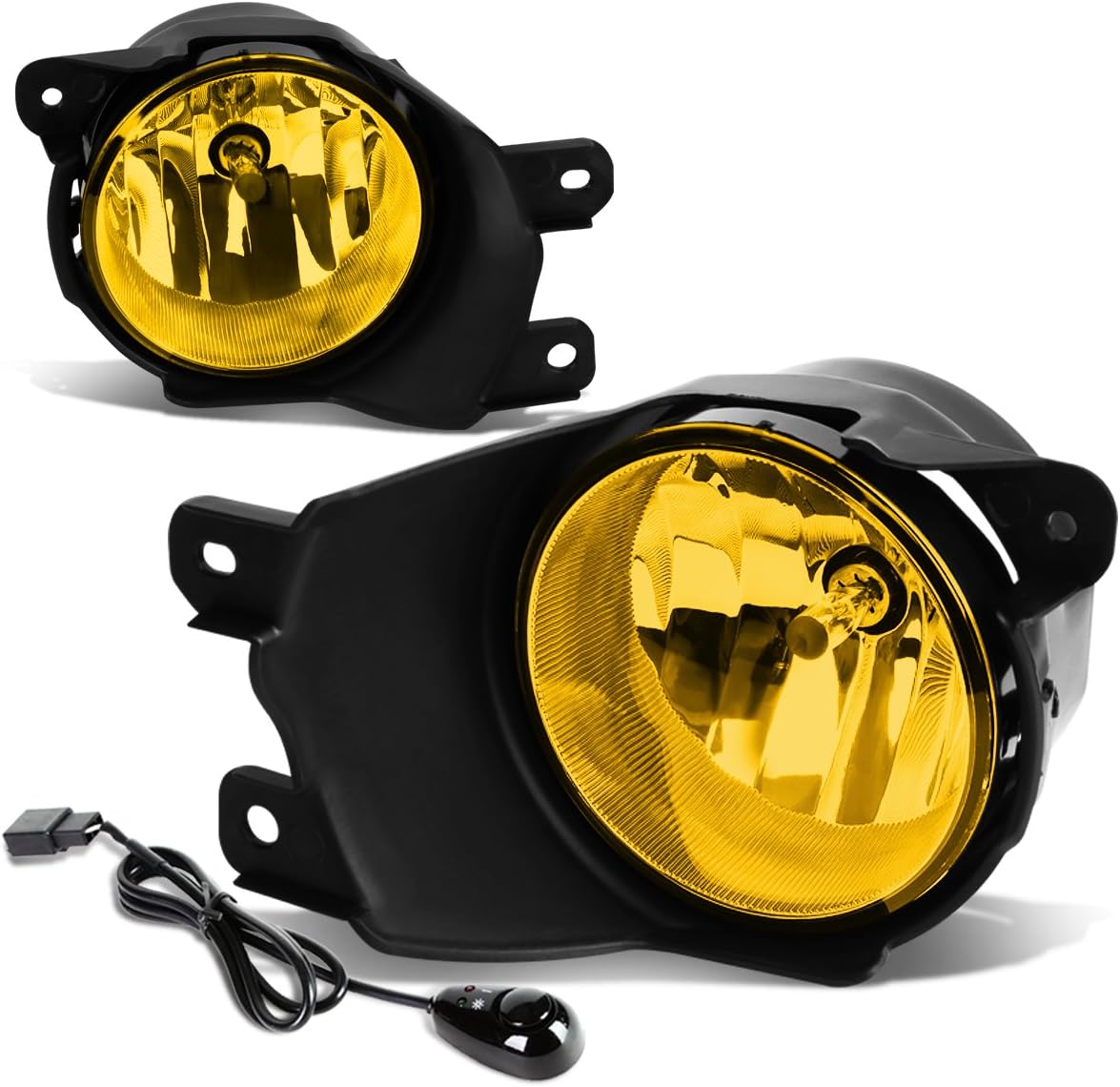Auto Dynasty Fog lights Assembly Compatible with 2008-2016 Toyota Sequoia, Replacement Bumper Driving Fog Lamps with Bezel & Switch & H10 Bulbs, Driver & Passenger Side, Clear Lens