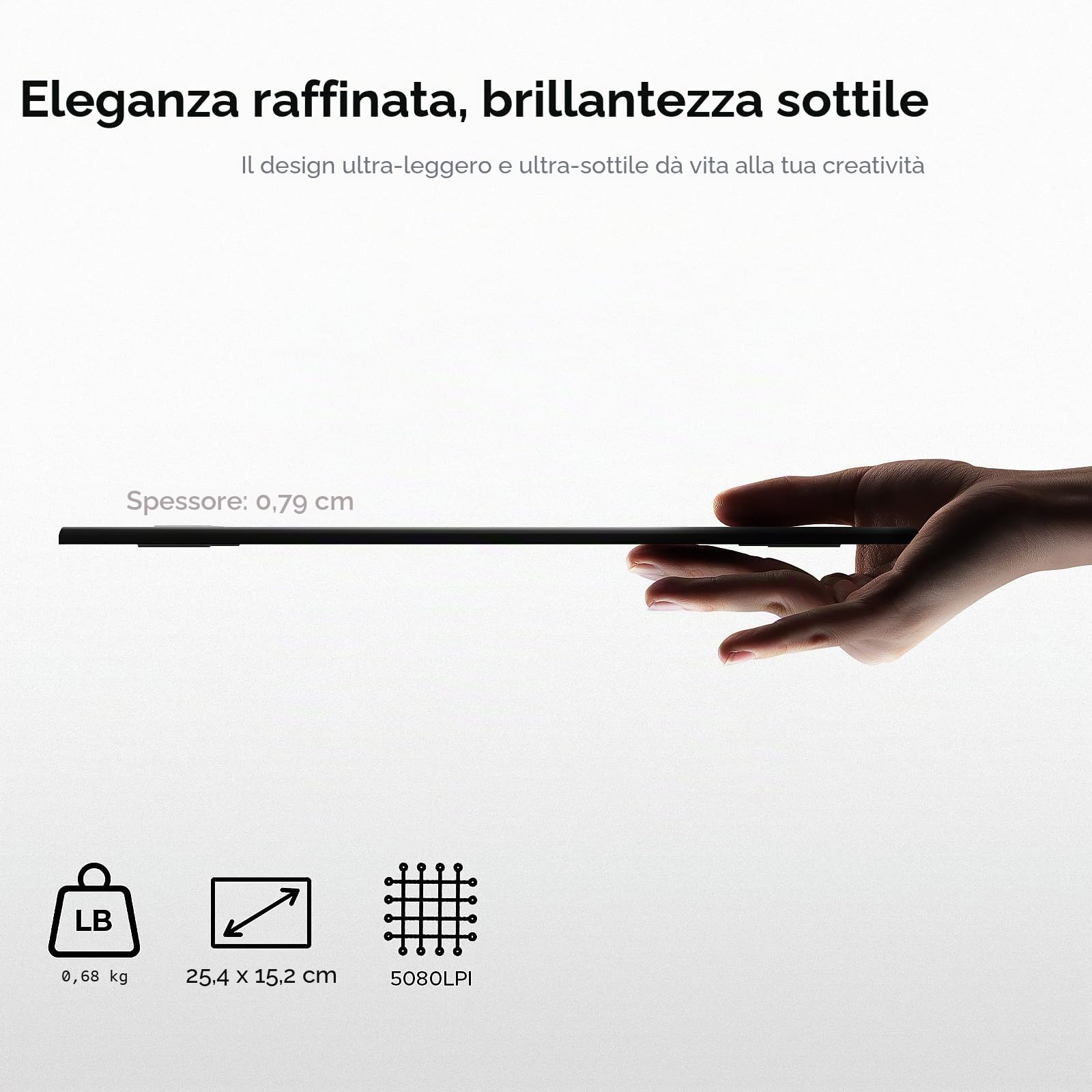 UGEE M708 Tavoletta grafica da disegno 10 x 6 pollici grande area attiva con 8 tasti di scelta rapida, 8192 livelli di pressione penna senza batteria, tavolette grafiche UGEE M708 per pittura, schizzi