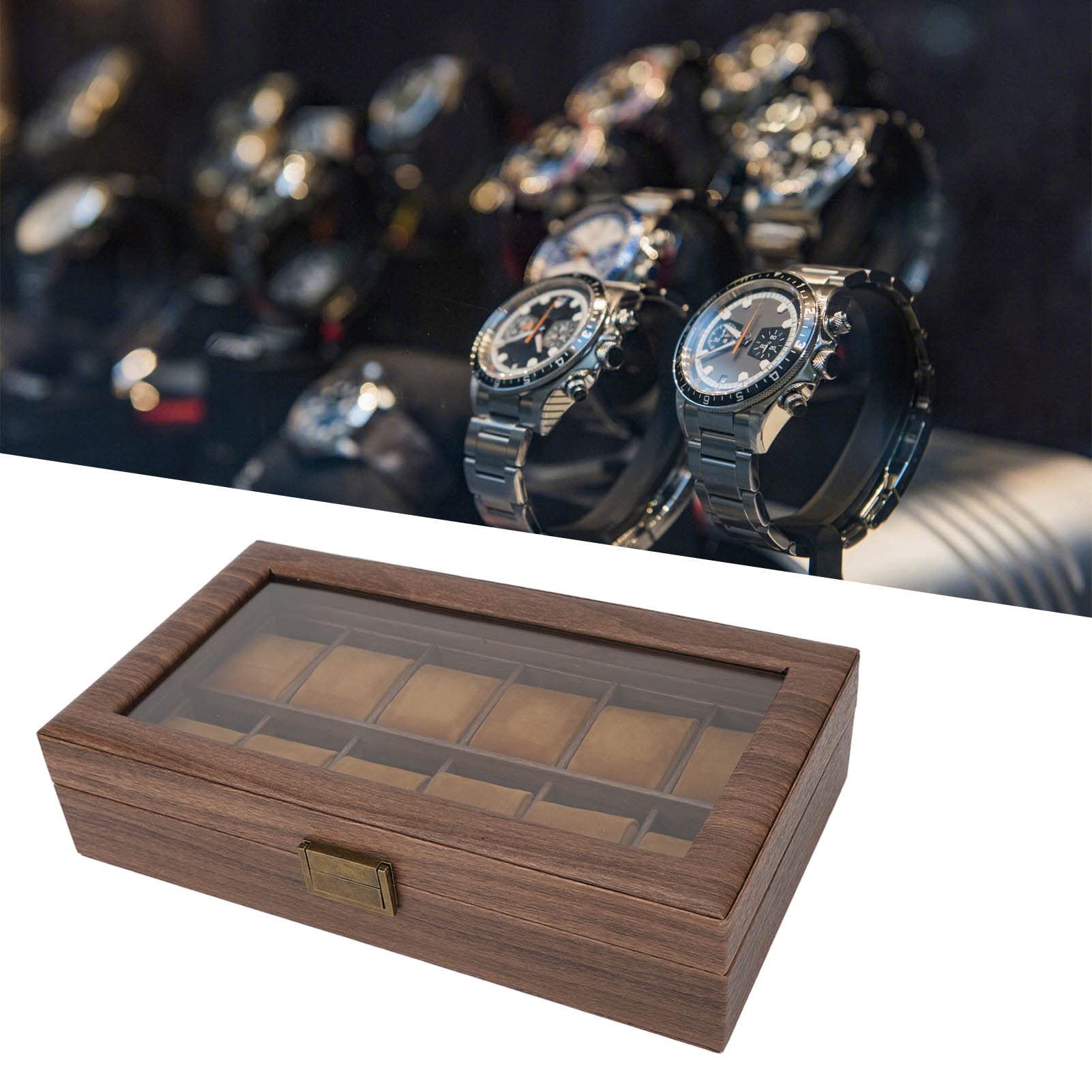Scatola Organizer per Orologi, Custodia Porta Orologi a 12 Scomparti for Conservazione degli
