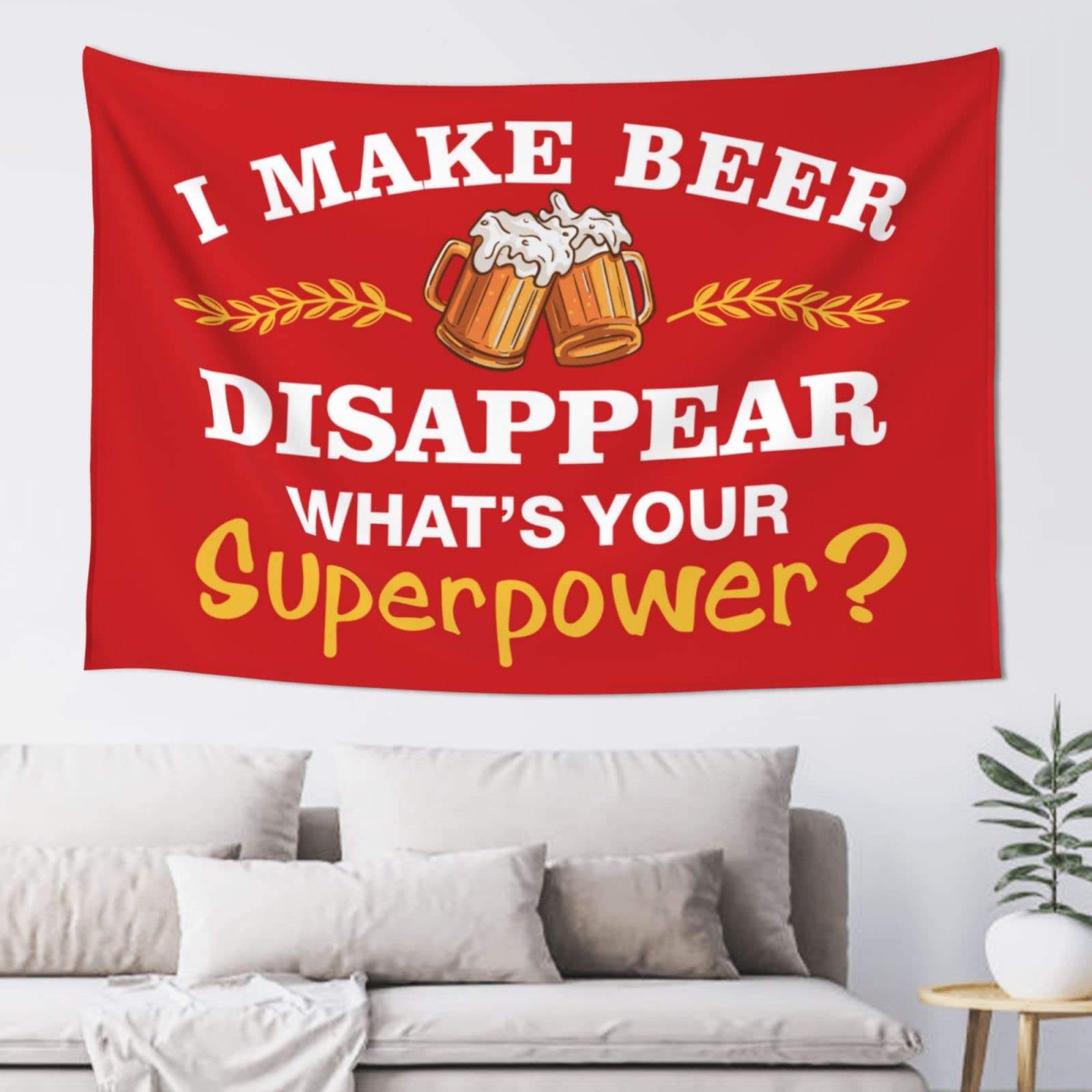 Dsocuiubos Tapestry for Bedroom I Make Beer Disappear Tapestry Beer Decor Funny House Decor (Size : 75X100CM)