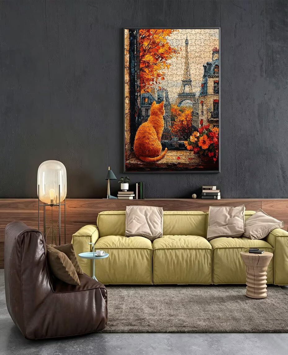 Puzzle 5000 Teile, Pariser Turm Katze Puzzle Erwachsene 5000, Klassische Puzzles, Geschicklichkeitsspiel, Puzzlespiele für Die Ganze Familie, Mit Verpackung, Dekoration Puzzles Geschenke BXHZW3-15
