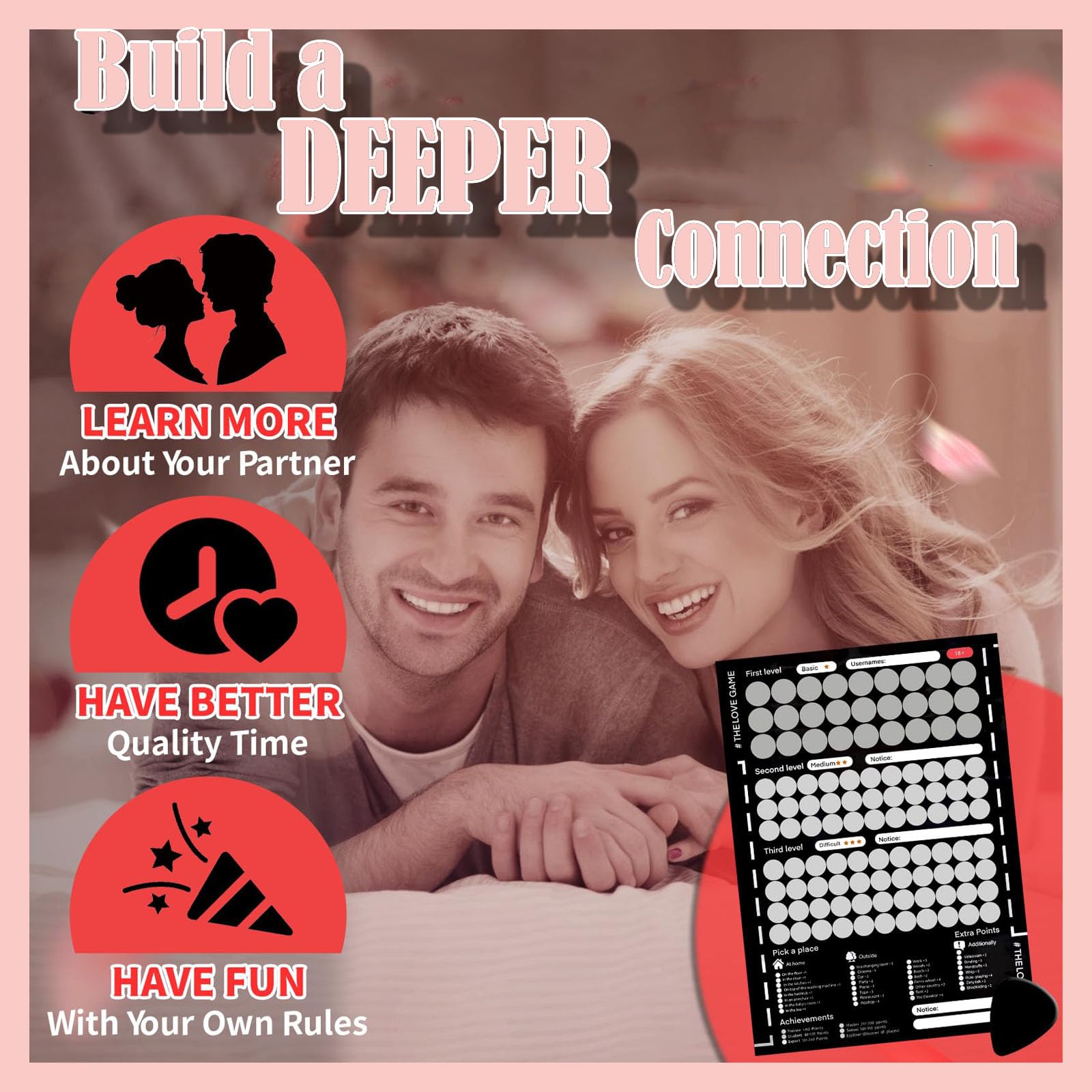 KZXCVS Poster Love Game à gratter - 104 idées de nuit de rendez-vous - Poster créatif à gratter pour couple, petit ami ou petite amie