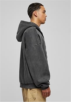 Urban Classics - Heavy Stone Washed Zip Hoody Black - S : Amazon